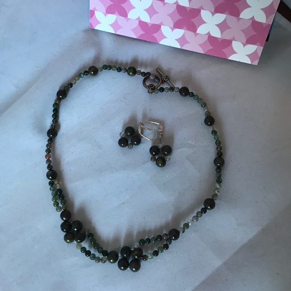 Handmade Genuine Bloodstone with earrings - Picture 4 of 5